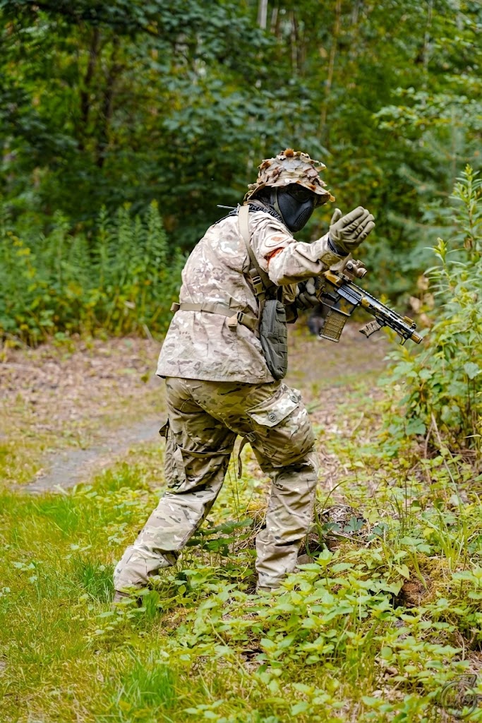 Airsoft Player in Forest